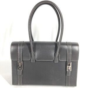 Hermes Handbag Drag 27 Leather Gray